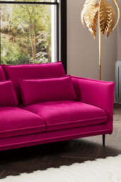 The Lola 3 Seater Sofa in Harry's Pink Velvet - thumbnail 3