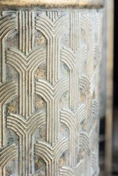Set Of 2 Antique Gold Patterned Planters - thumbnail 3