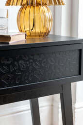 Black Leopard Print Bedside Table - thumbnail 4