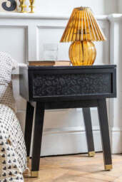 Black Leopard Print Bedside Table - thumbnail 3