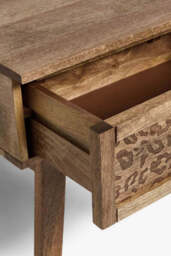 Natural Leopard Print Bedside Table - thumbnail 5