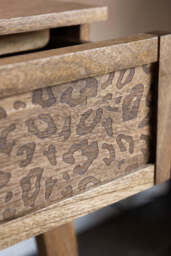 Natural Leopard Print Bedside Table - thumbnail 3