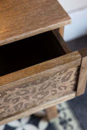 Natural Leopard Print Bedside Table - thumbnail 4