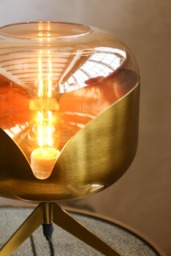 Retro Golden Glass Tripod Table Lamp - thumbnail 5