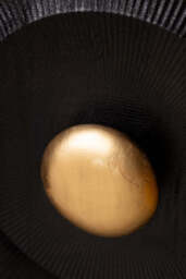 Circular Ribbed Wood Detail Bedside Table - thumbnail 5