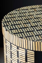 Bamboo Inlay Effect Side Table - thumbnail 3