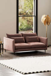 The Lola 3 Seater Sofa in Luxe Pink Velvet