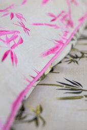 Green & Pink Bamboo Print Reversible Duvet Cover and Pillow Case Set - Available in 4 Sizes - thumbnail 4