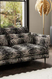The Lola 3 Seater Sofa in Zebra Print Velvet - thumbnail 3