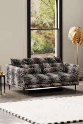The Lola 3 Seater Sofa in Zebra Print Velvet - thumbnail 1