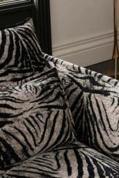 The Lola 3 Seater Sofa in Zebra Print Velvet - thumbnail 4