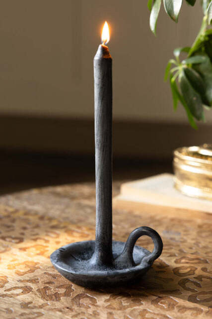 Charcoal Dinner Candle & Wax Candle Plate - image 1