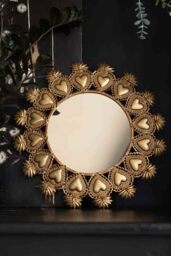 Gold Milagro Heart Mirror - thumbnail 1