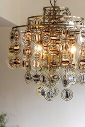 Beautiful Layered Shell Disc Chandelier - thumbnail 3