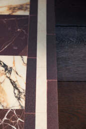Checkered Burgundy Marble Effect Durable Floor Mat - thumbnail 5