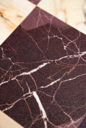 Checkered Burgundy Marble Effect Durable Floor Mat - thumbnail 3
