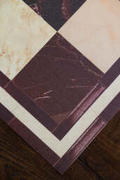 Checkered Burgundy Marble Effect Durable Floor Mat - thumbnail 4