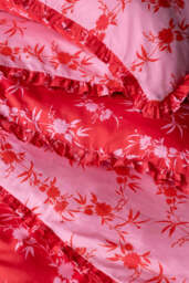 Hot Pink Floral Frill Duvet Cover and Pillow Case Set - Available in 4 Sizes - thumbnail 3