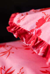 Hot Pink Floral Frill Duvet Cover and Pillow Case Set - Available in 4 Sizes - thumbnail 4