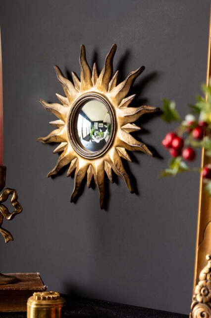 Antique Gold Sun Convex Mirror - image 1