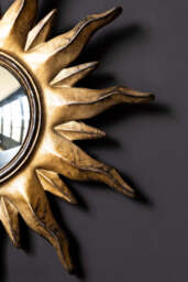 Antique Gold Sun Convex Mirror - thumbnail 4