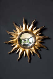 Antique Gold Sun Convex Mirror - thumbnail 3