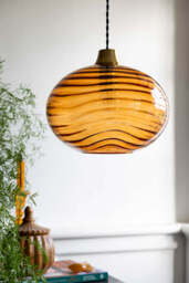 Swirled Glass Easyfit Ceiling Light Shade in Amber - thumbnail 4