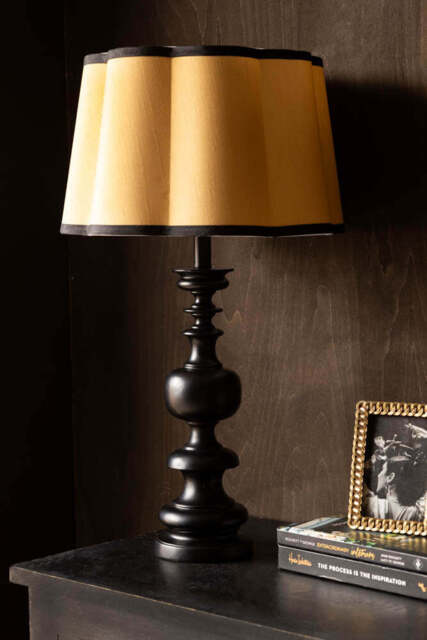 Black Resin Turned Table Lamp Base - image 1