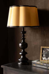 Black Resin Turned Table Lamp Base - thumbnail 1