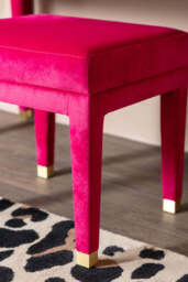 Hot Pink Velvet Dressing Table & Stool - thumbnail 5