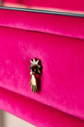 Hot Pink Velvet Dressing Table & Stool - thumbnail 4