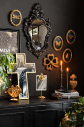 Antique-Style Gold Cross Wall Mirror - thumbnail 3