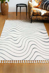 The Ariana Rug in Monochrome Ripple - Available in 3 Sizes - thumbnail 1