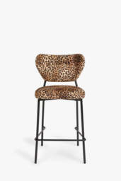 Set Of 2 Bar Stools in Leopard Print Velvet - thumbnail 5