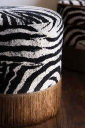 Zebra Print Tassel Footstool - thumbnail 5
