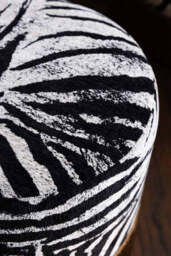 Zebra Print Tassel Footstool - thumbnail 3