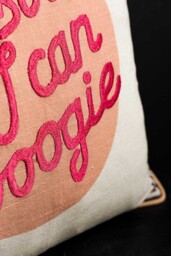Yes Sir, I Can Boogie Embroidered Cushion - thumbnail 3