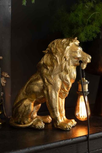 Quirky Gold Lion Lamp - image 1