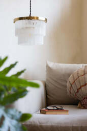 Gold Tiered Glass Easyfit Ceiling Light Shade - thumbnail 5
