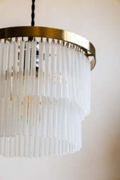 Gold Tiered Glass Easyfit Ceiling Light Shade - thumbnail 3