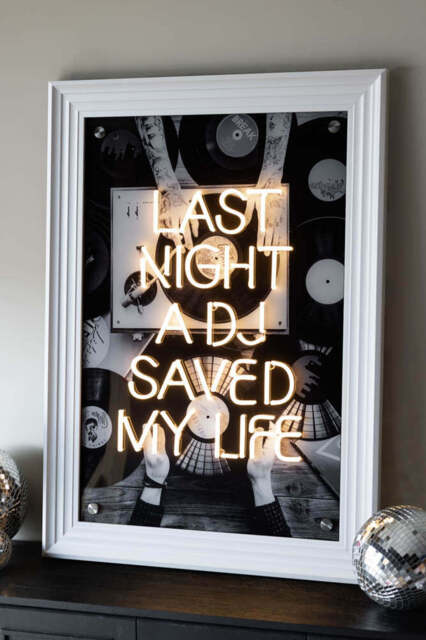 Last Night A DJ Saved My Life...Framed Neon Wall Light - Available in Two Options - image 1