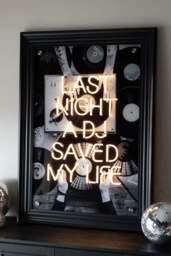 Last Night A DJ Saved My Life...Framed Neon Wall Light - Available in Two Options - thumbnail 3