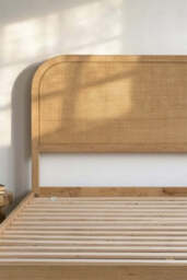 Curved Wood & Rattan Bed - Available in 2 Sizes - thumbnail 5