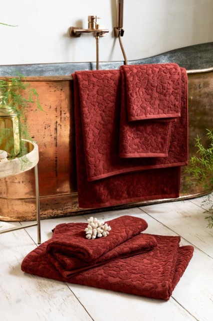 Leopard Jacquard Towel in Burnt Brick - image 1