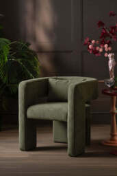 Modern Green Accent Chair with Bolster Cushion - thumbnail 3