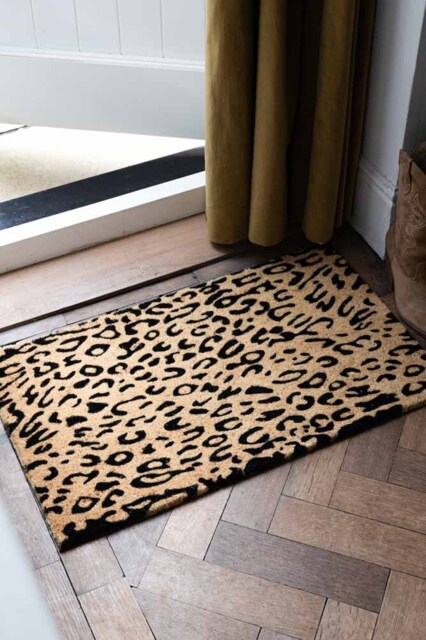 Leopard Print Coir Doormat - image 1