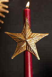 Antique Gold Star Dinner Candle Ring - thumbnail 4