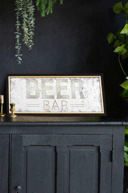 Vintage-Style Beer Bar Mirror - image 1