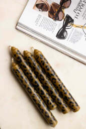 Set Of 4 Leopard Print Dinner Candles - thumbnail 5