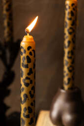 Set Of 4 Leopard Print Dinner Candles - thumbnail 4